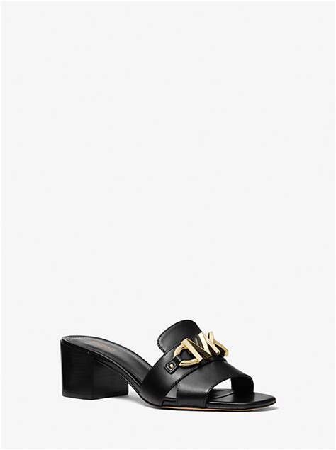 Izzy Logo Embellished Leather Mule 